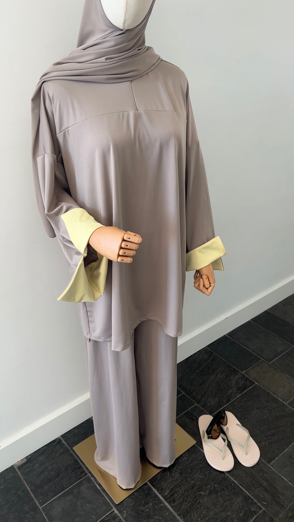 SLEEVE BURKINI LIGHT TAUPE/YELLOW