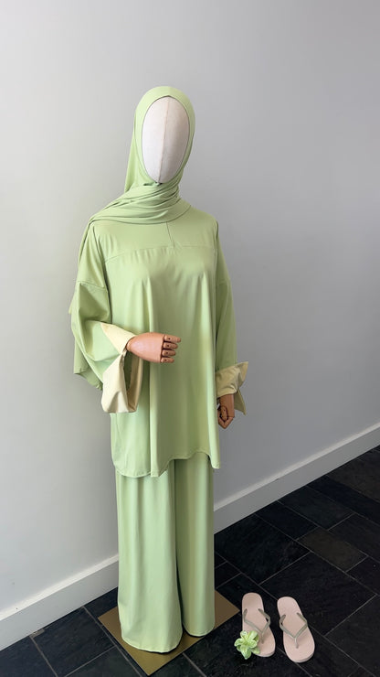 SLEEVE BURKINI GREEN/YELLOW