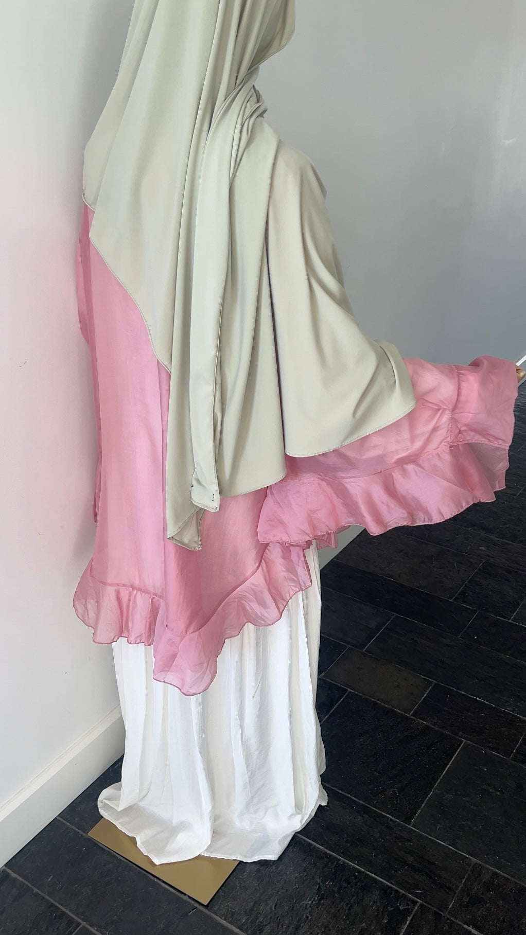 RUFFLE SHIRT ROSE (see through)