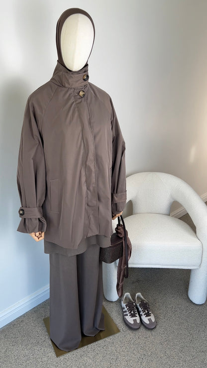 MID TRENCH COAT TAUPE