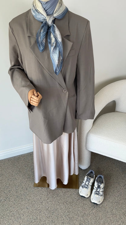 BUTTON BLAZER TAUPE