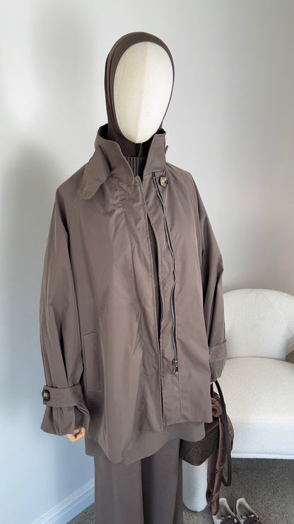 MID TRENCH COAT TAUPE