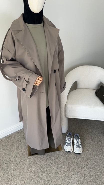 PREMIUM TRENCH COAT TAUPE