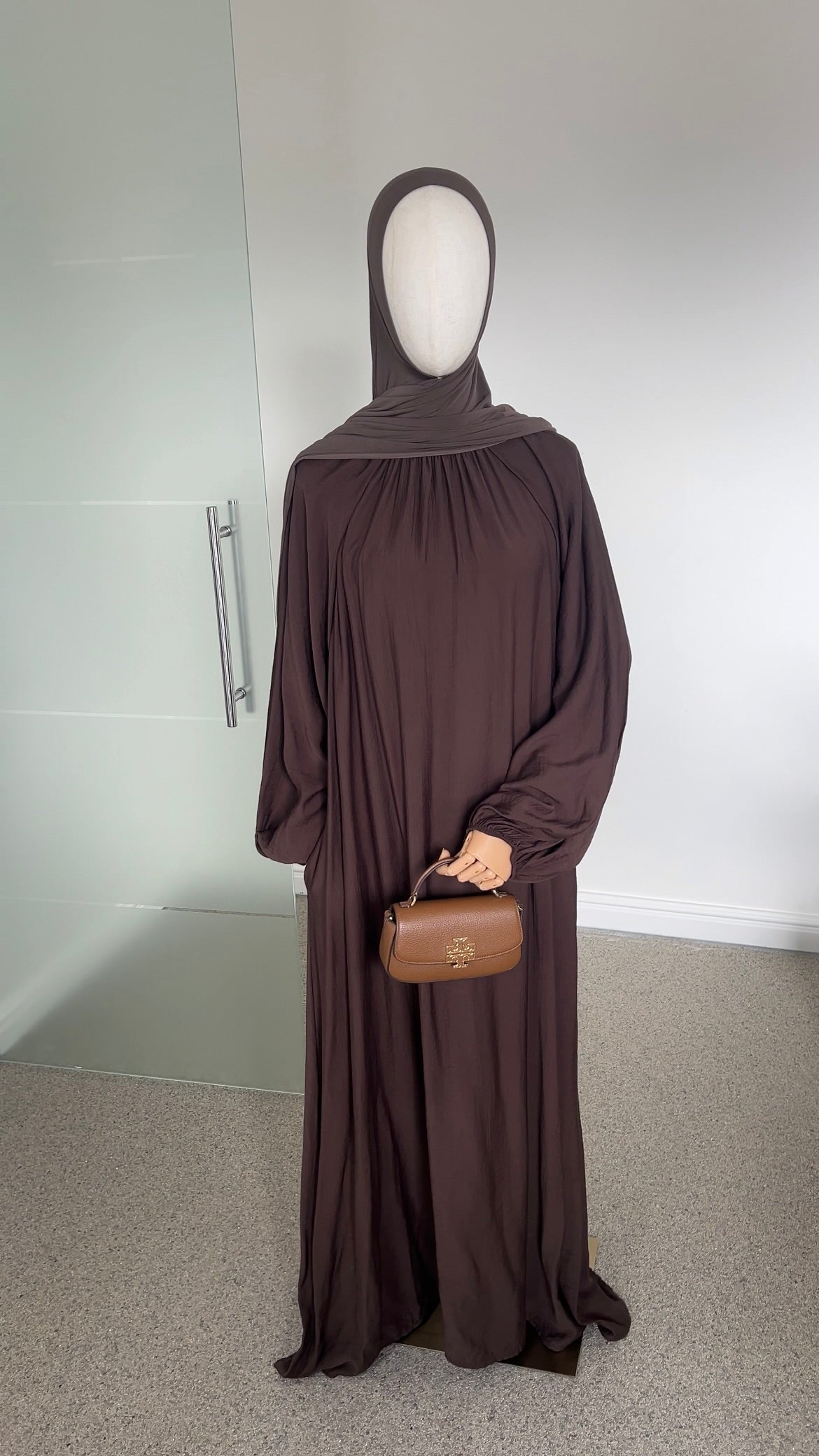 SOFT VISCOSE ABAYA DARK BROWN