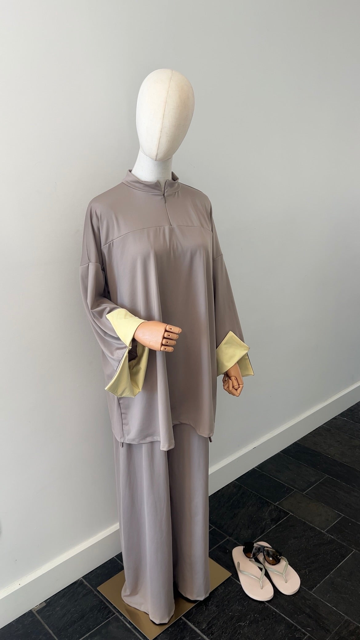 SLEEVE BURKINI LIGHT TAUPE/YELLOW