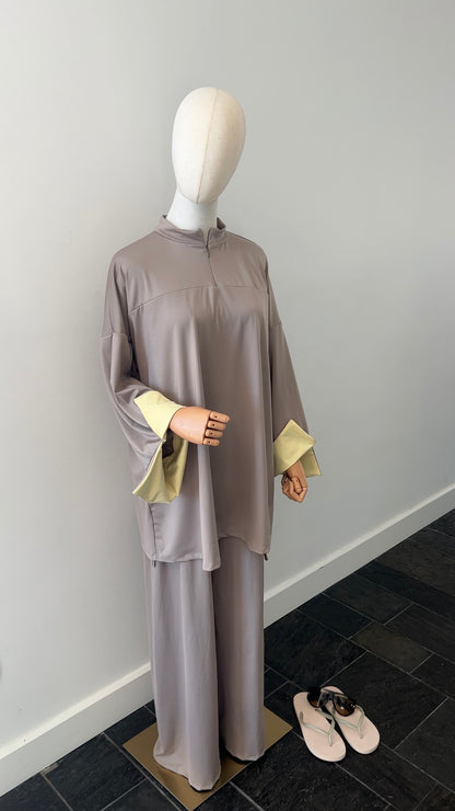 SLEEVE BURKINI LIGHT TAUPE/YELLOW