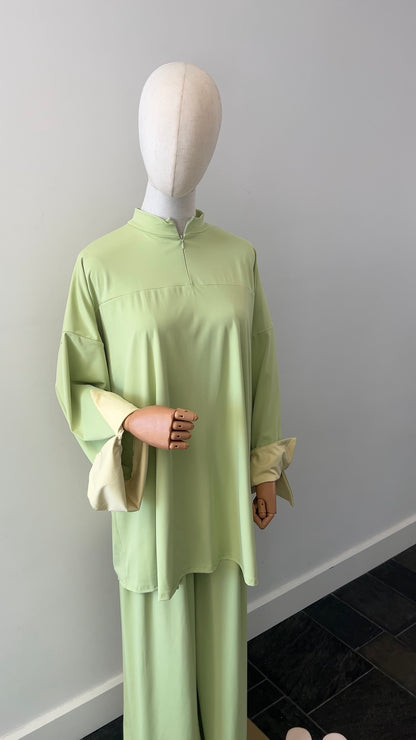 SLEEVE BURKINI GREEN/YELLOW