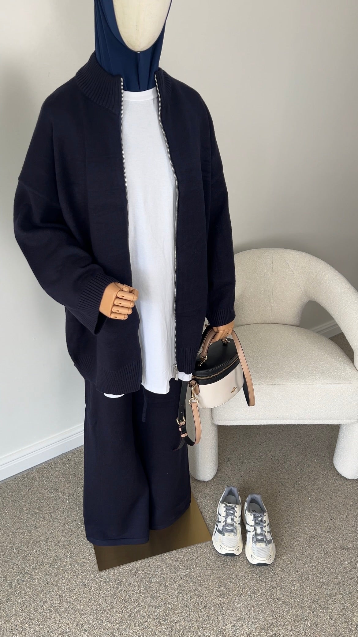 ZIP KNITTED SET NAVY