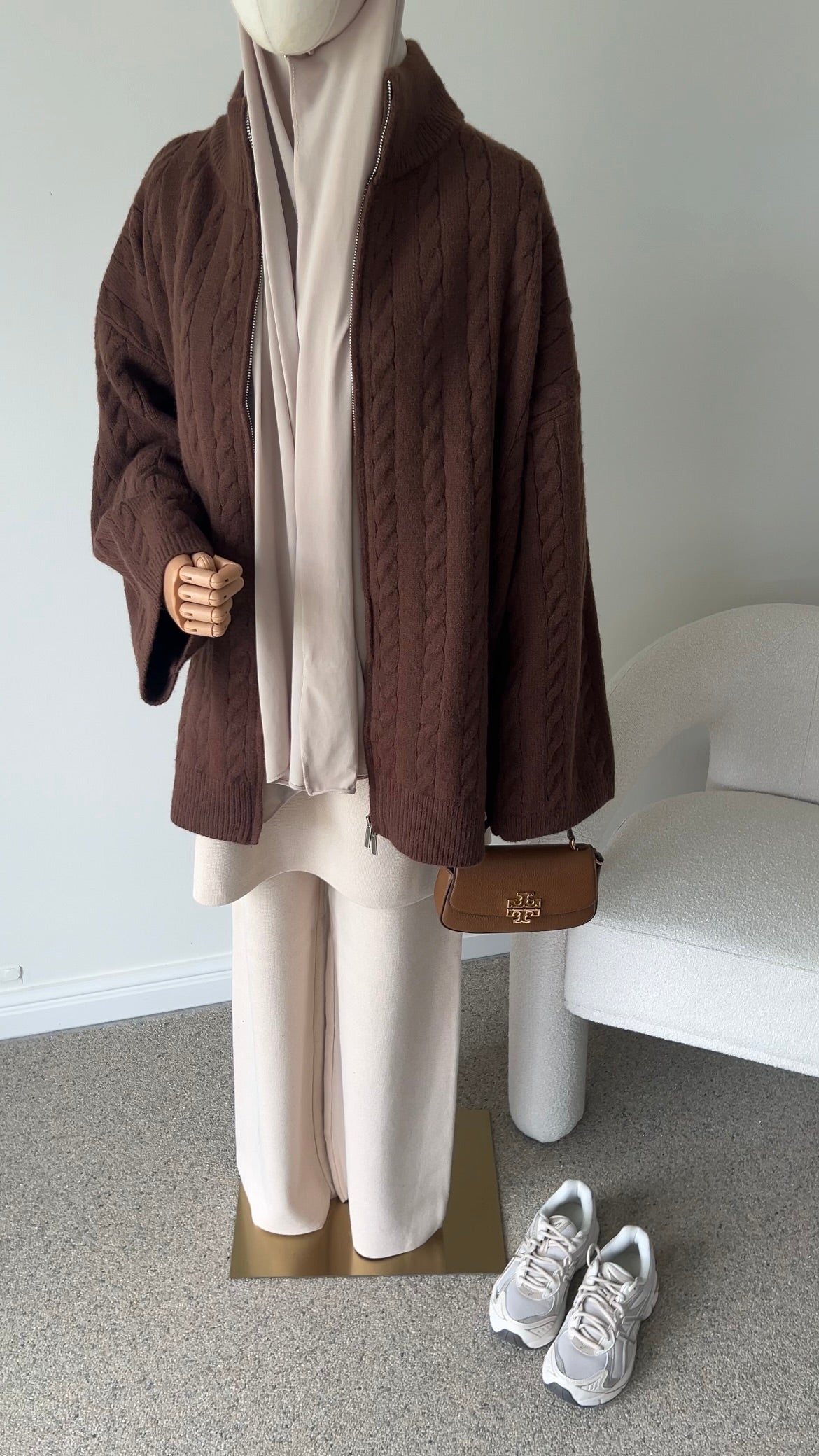 CABLE ZIPPER BROWN