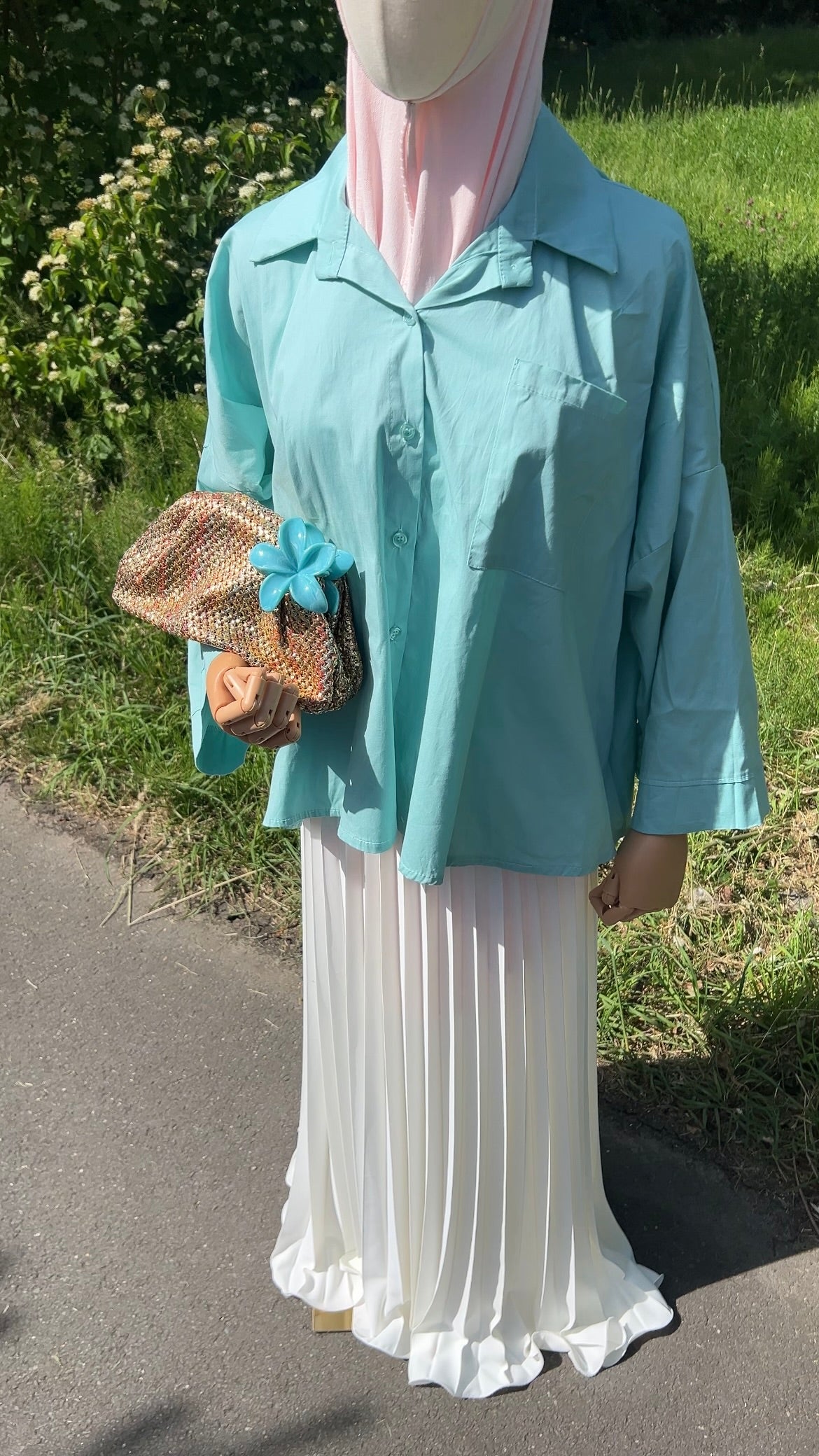 OVERSIZED SHIRT AQUA