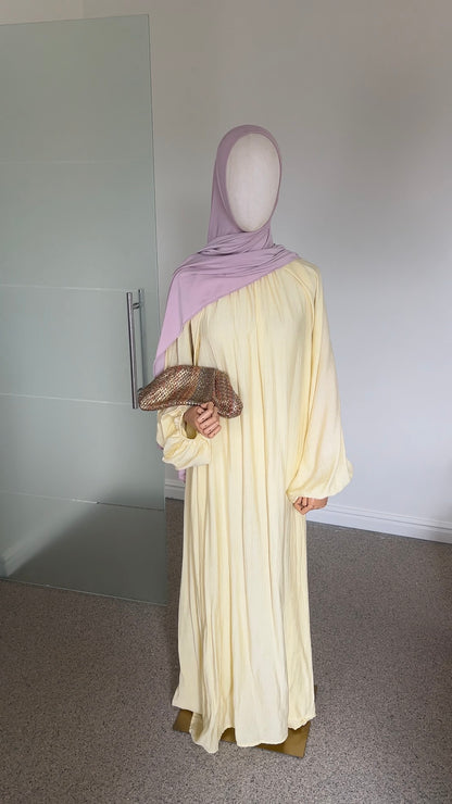 SOFT VISCOSE ABAYA YELLOW