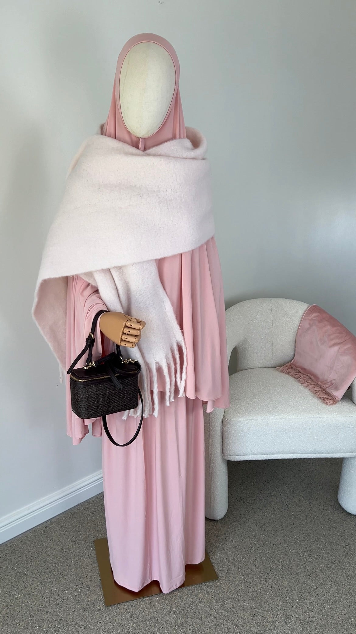 SKIRT KHIMAR SET BABY PINK