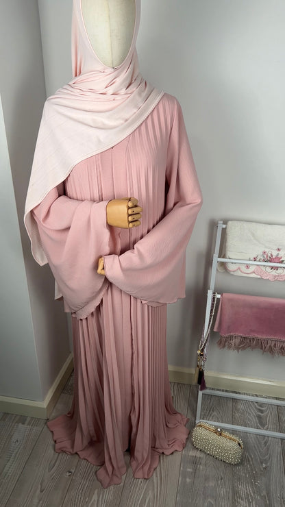 OLD ROSE PLEATED DRESS