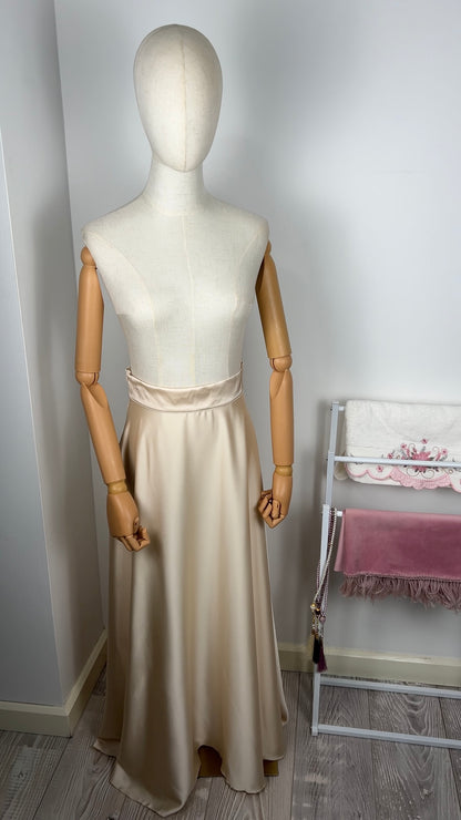 SATIN SKIRT BEIGE