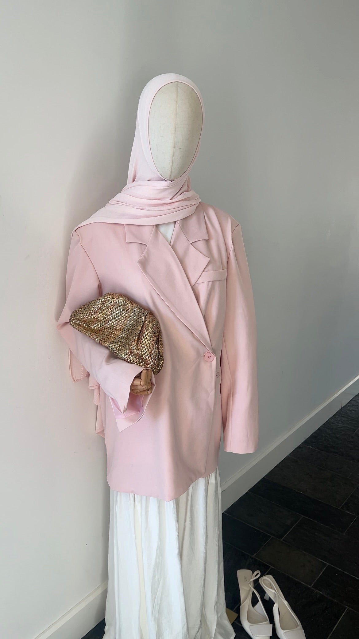 BUTTON BLAZER PINK