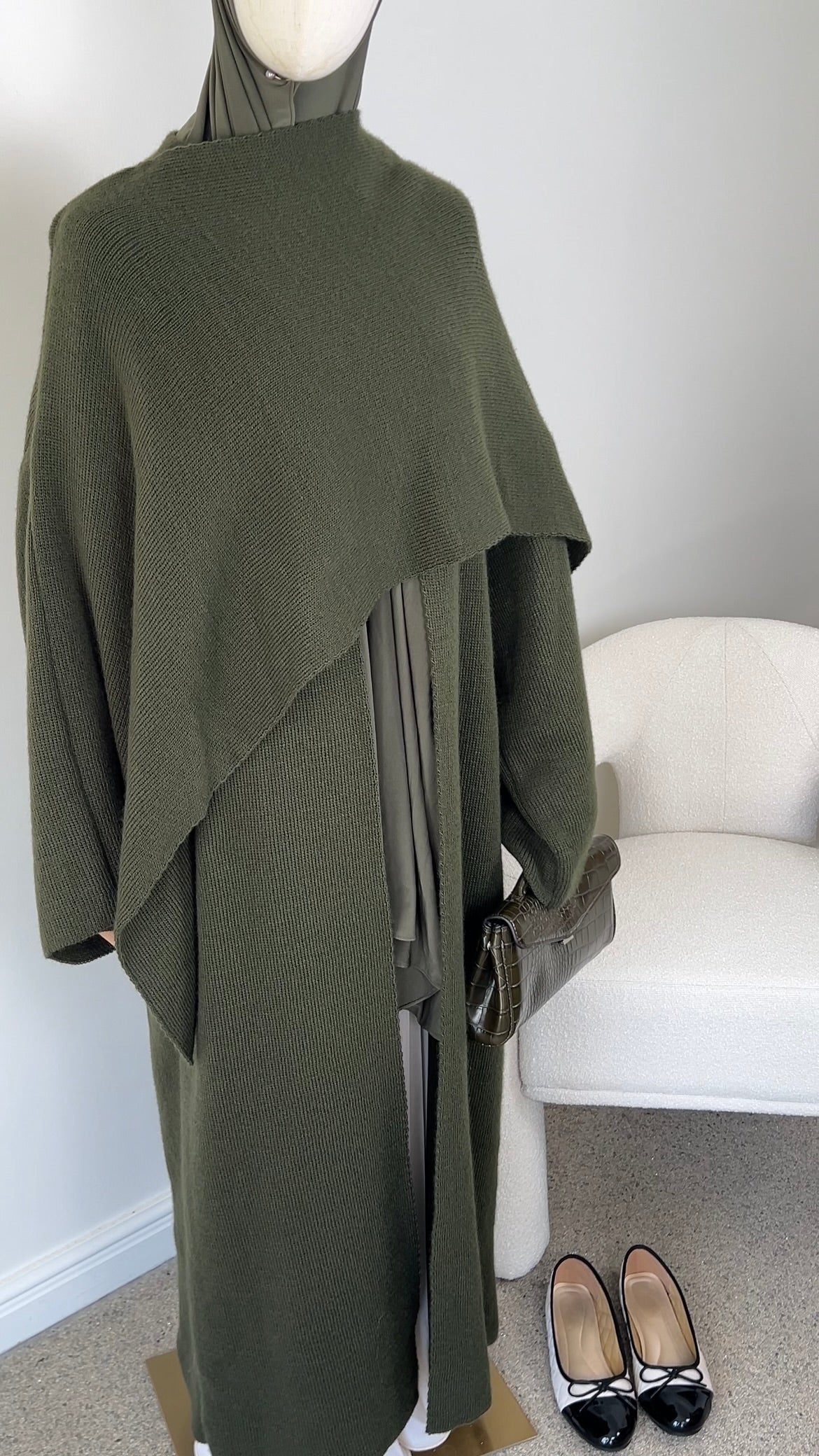 PONCHO ABAYA KHAKI