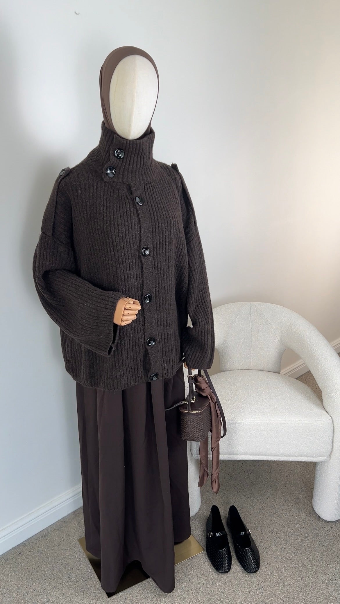 MAXI SKIRT DARK BROWN