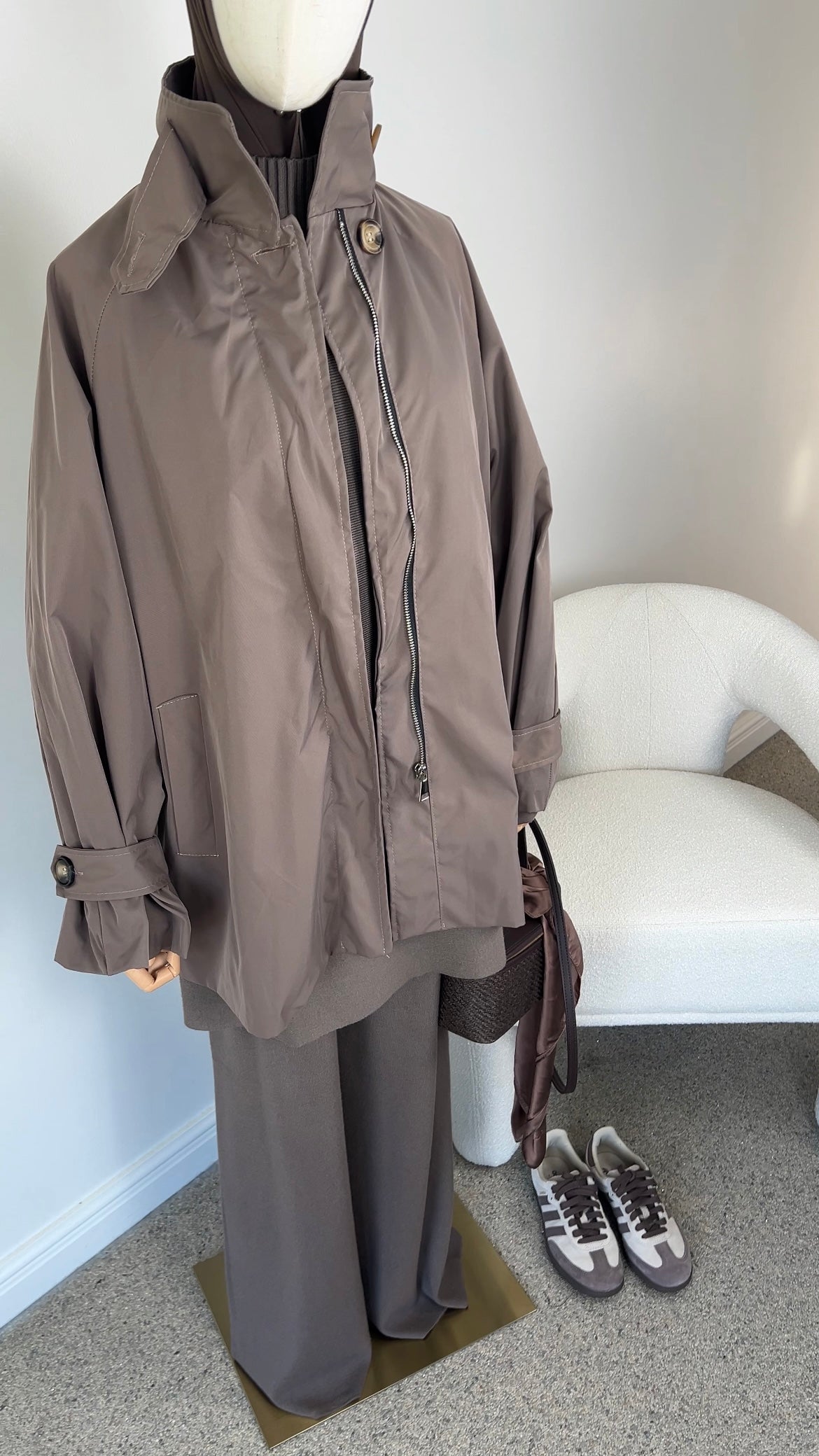 MID TRENCH COAT TAUPE