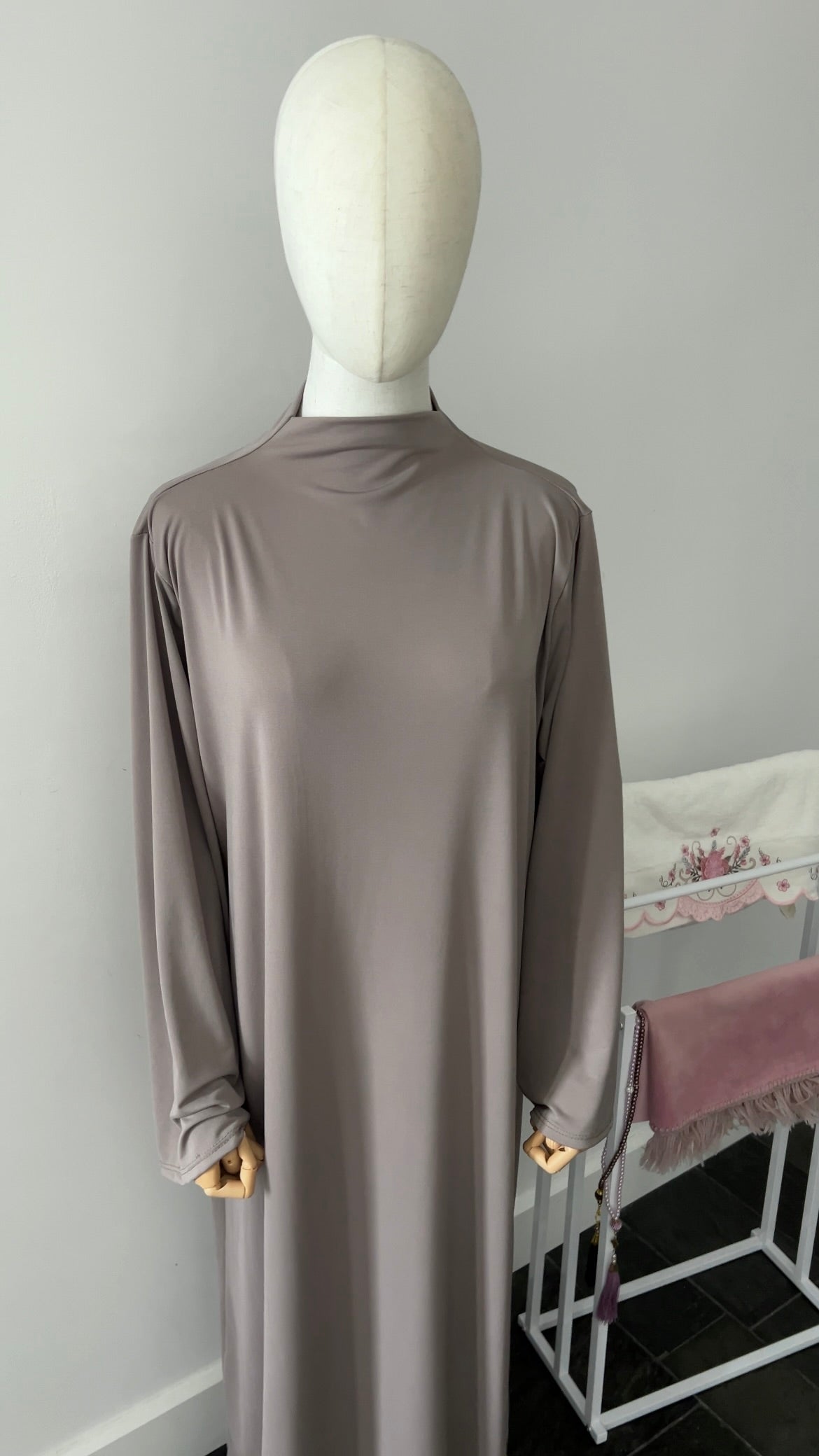 JERSEY CAPE SET TAUPE