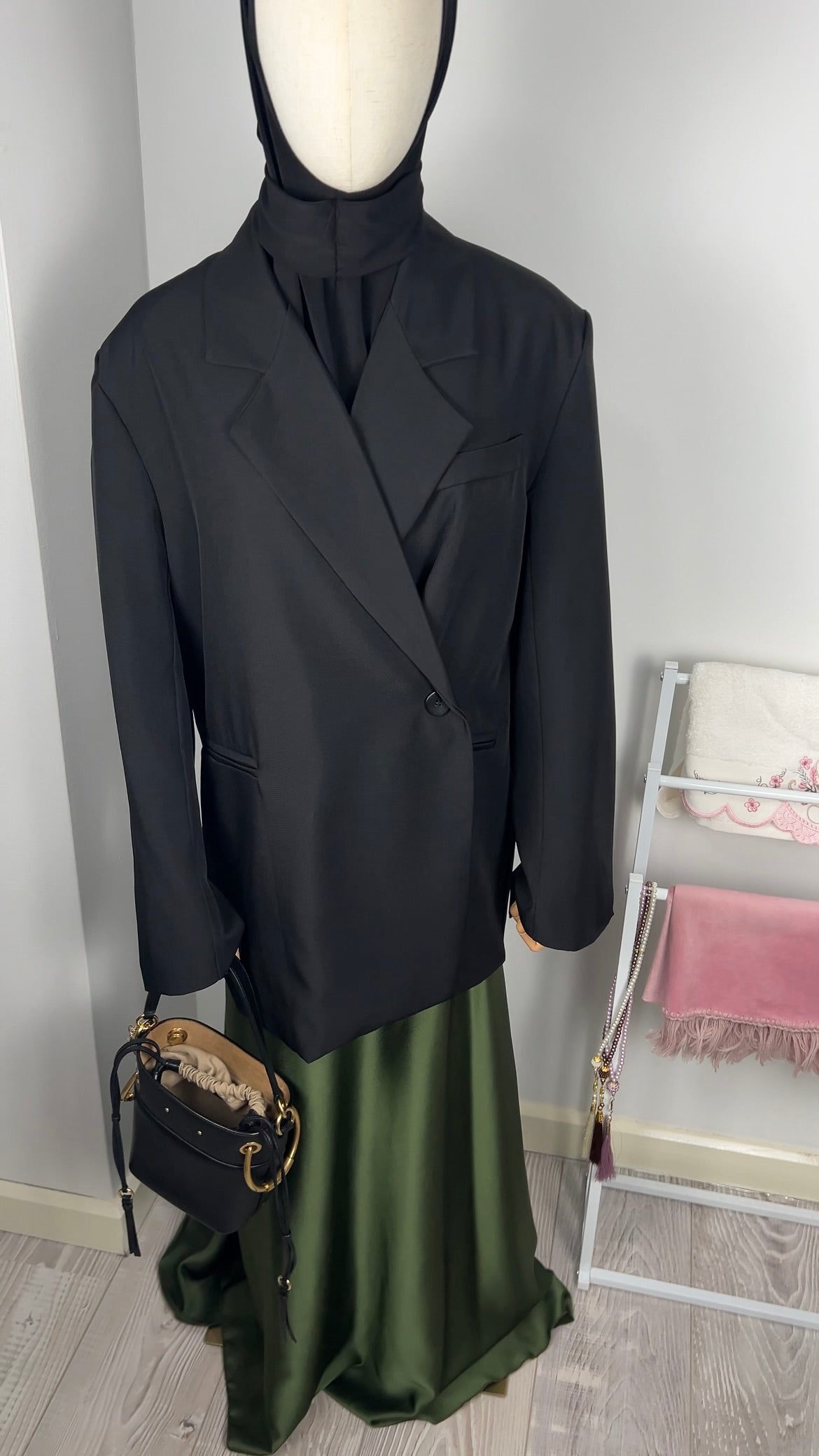 SATIN SKIRT KHAKI