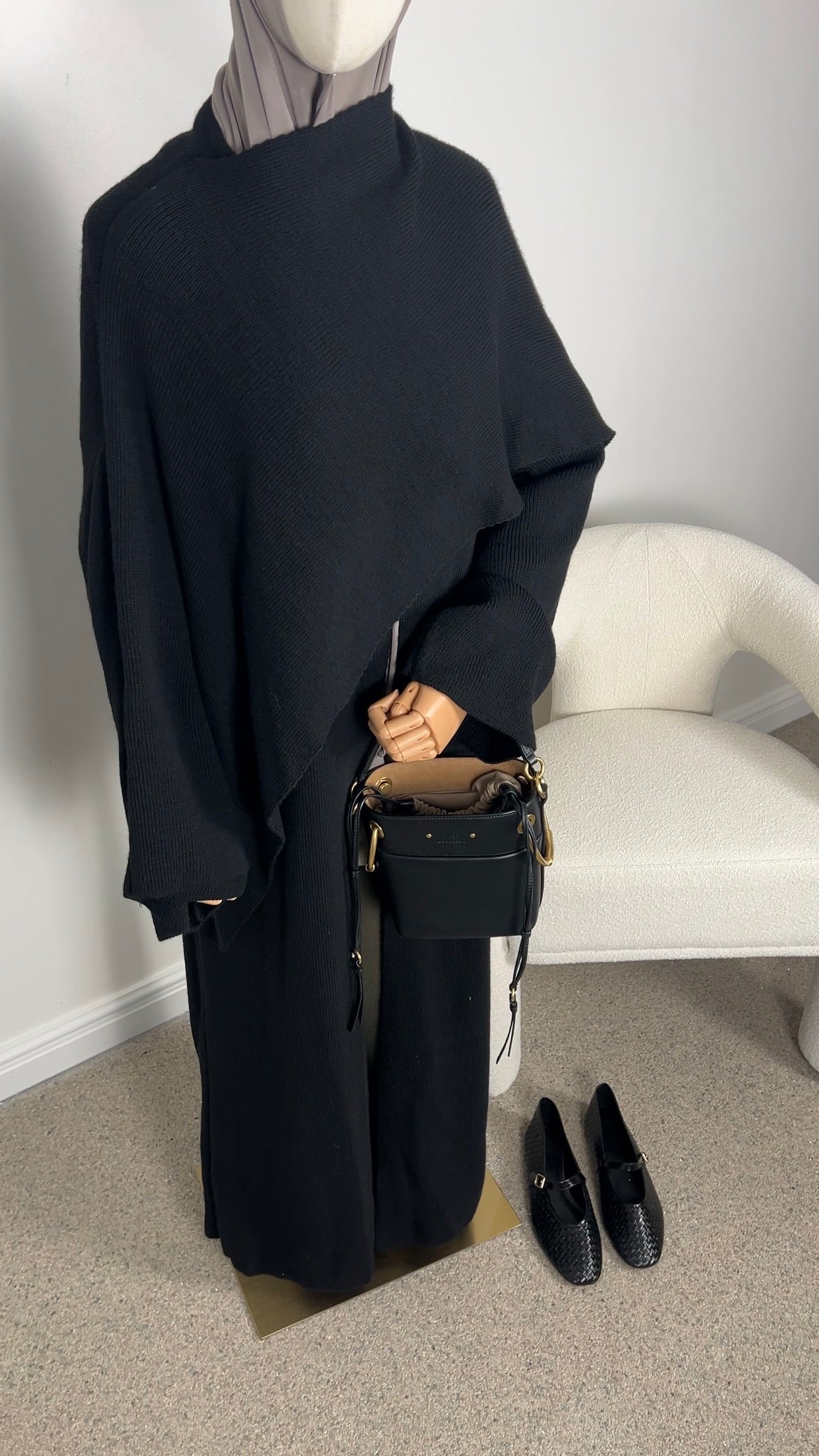 PONCHO ABAYA BLACK