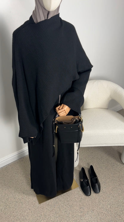 PONCHO ABAYA BLACK