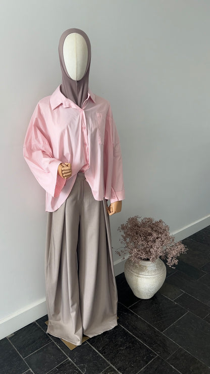 DRAPED TROUSERS TAUPE (TALL PROOF)