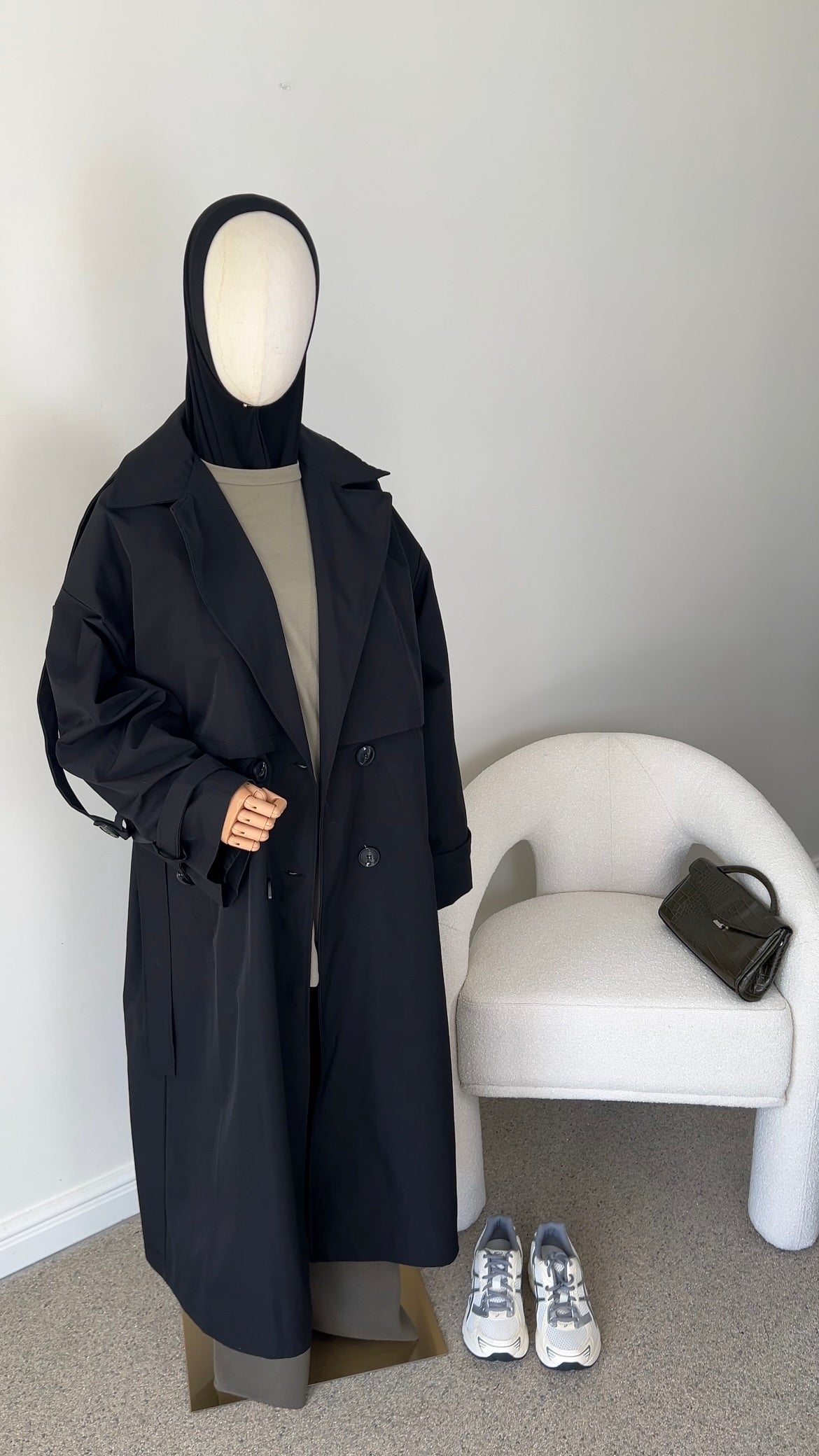 PREMIUM TRENCH COAT BLACK
