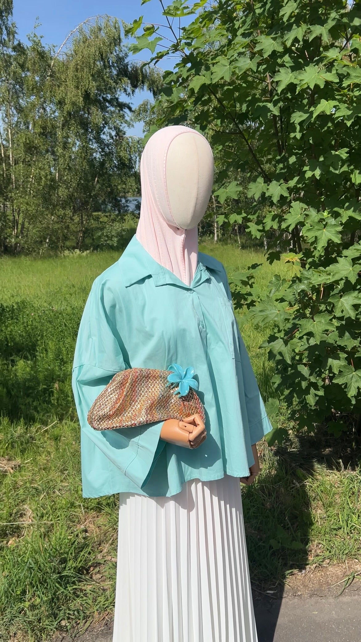 OVERSIZED SHIRT AQUA