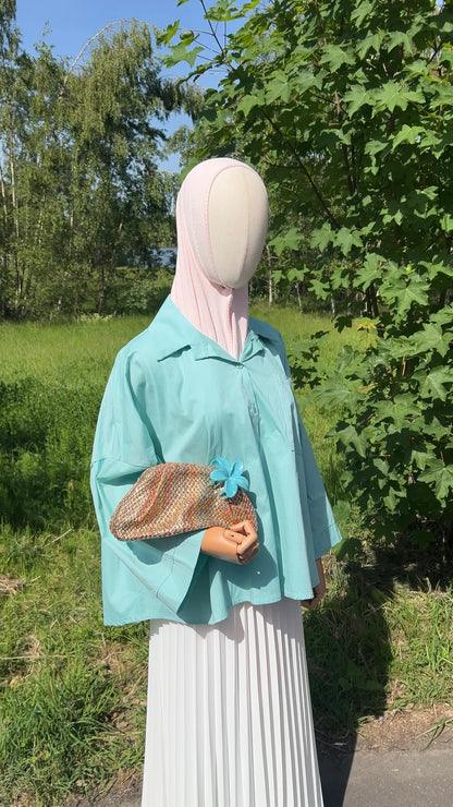 OVERSIZED SHIRT AQUA
