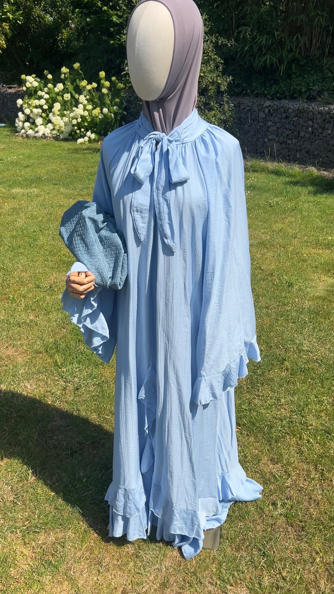 AIRY RUFFLE DRESS BLUE