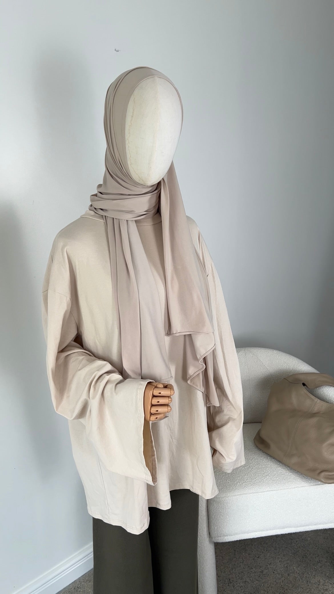 COTTON EXTRA LONGSLEEVE BEIGE