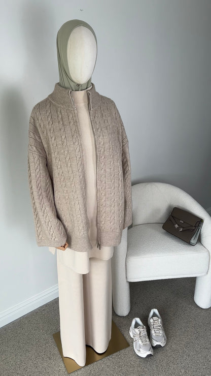 CABLE ZIPPER BEIGE