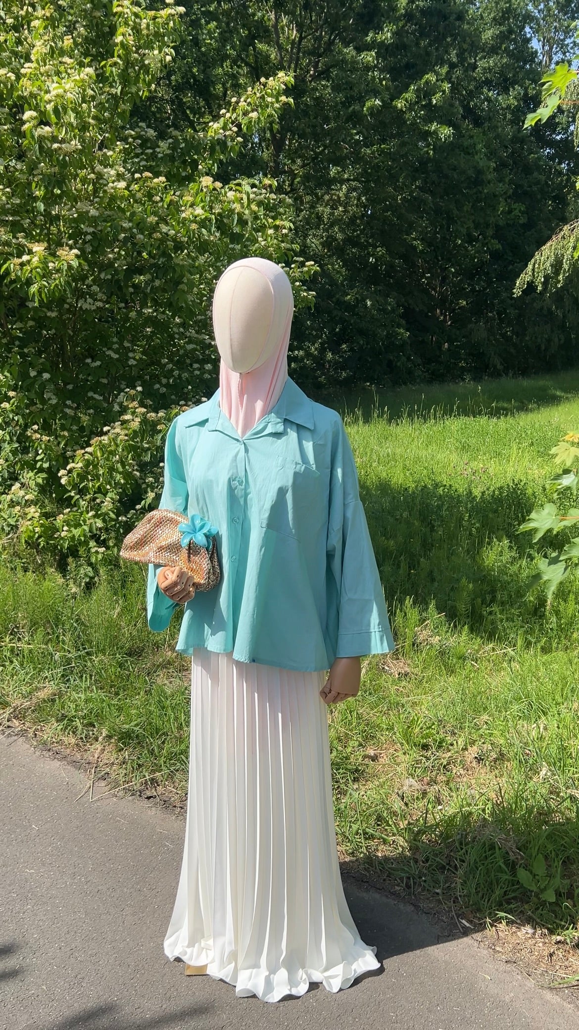 OVERSIZED SHIRT AQUA