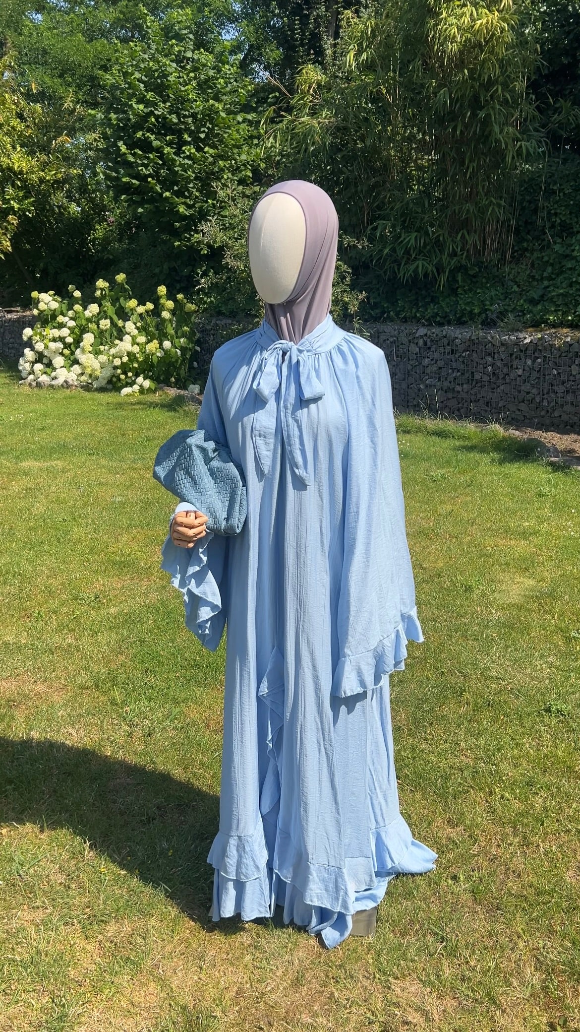 AIRY RUFFLE DRESS BLUE