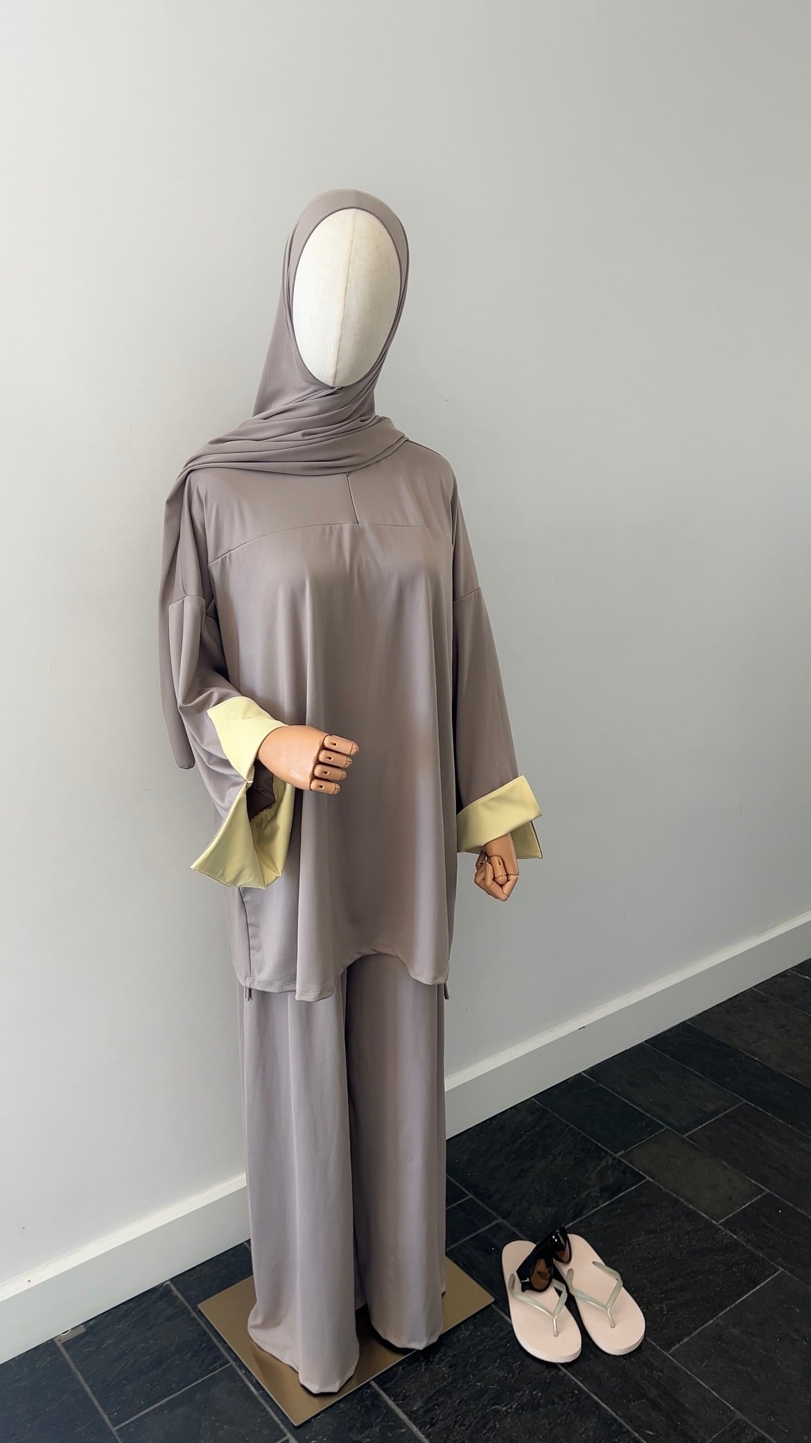 SLEEVE BURKINI LIGHT TAUPE/YELLOW