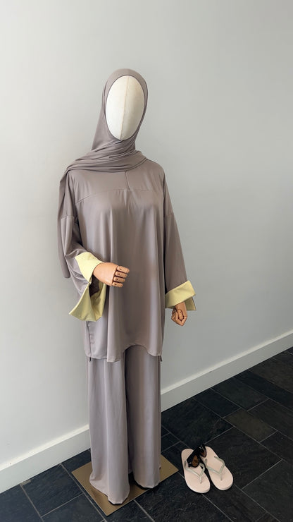 SLEEVE BURKINI LIGHT TAUPE/YELLOW