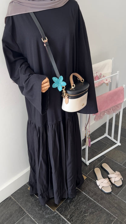LONGSLEEVE RUFFLE DRESS BLACK