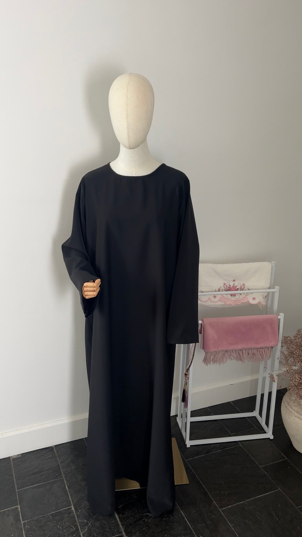 LACE KHIMAR SET BLACK