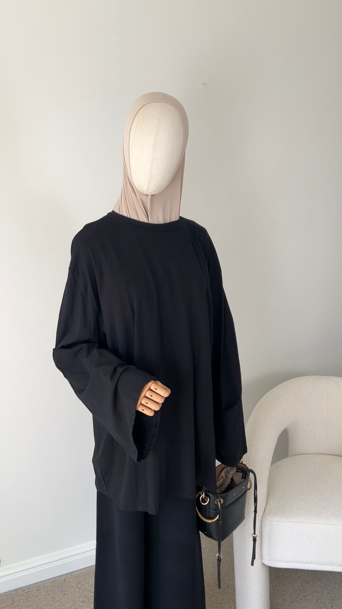 COTTON EXTRA LONGSLEEVE BLACK
