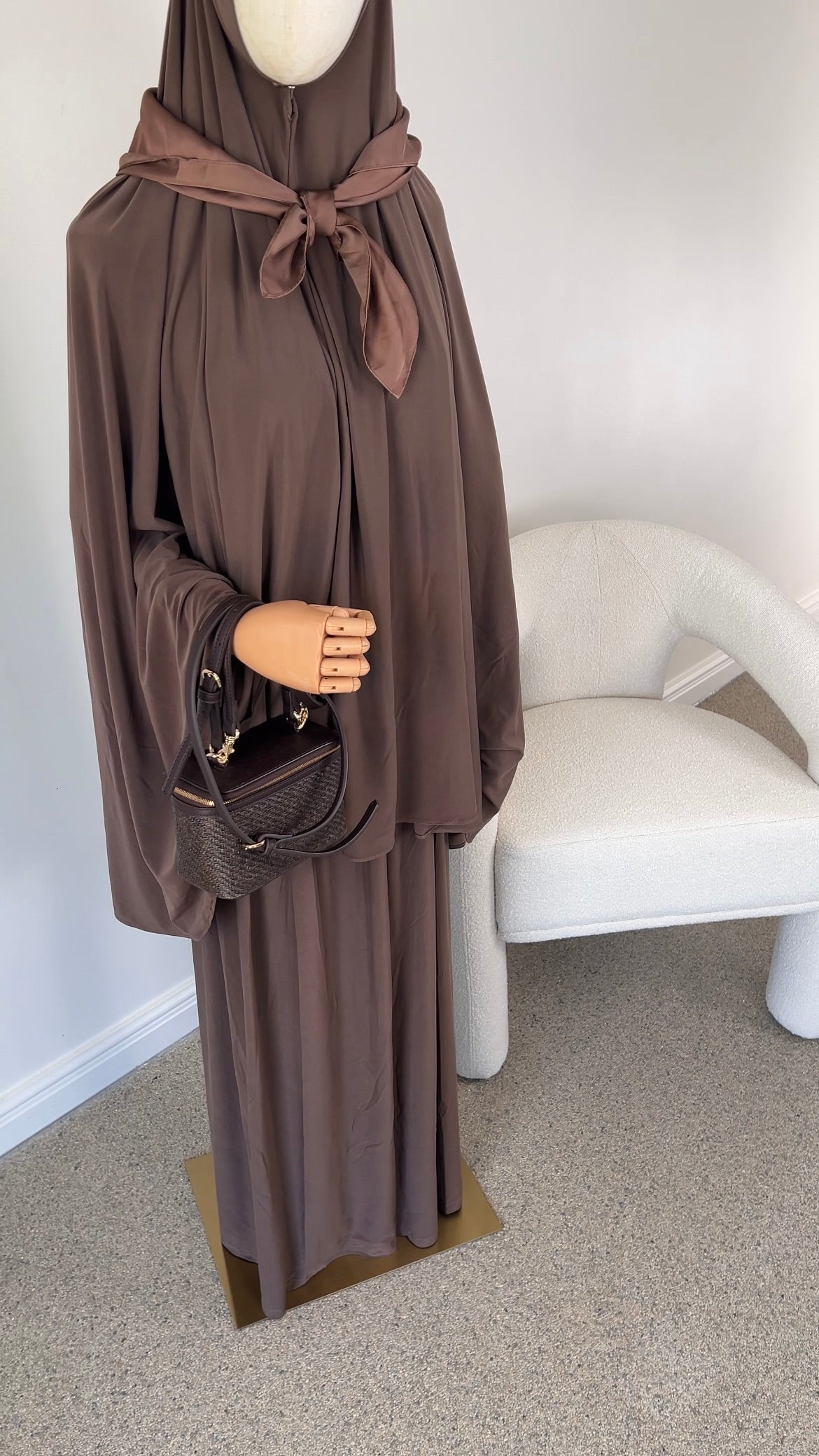 SKIRT KHIMAR SET DARK BROWN