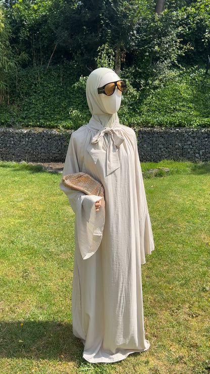 AIRY TIE DRESS BEIGE