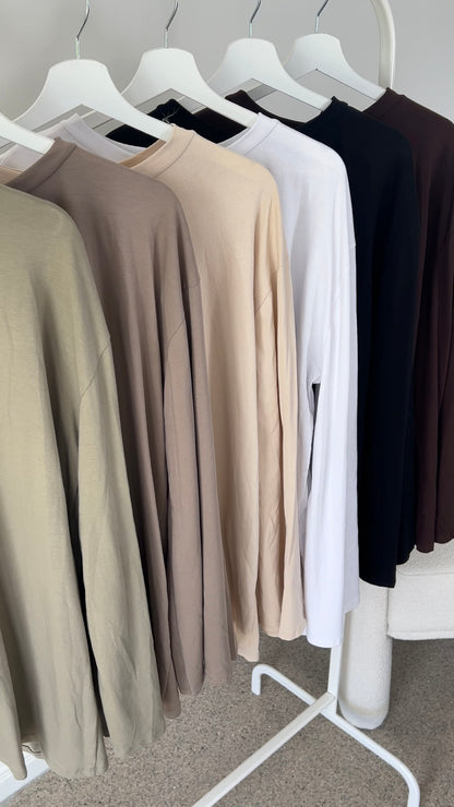COTTON EXTRA LONGSLEEVE BROWN