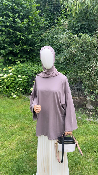 COTTON EXTRA LONGSLEEVE TAUPE