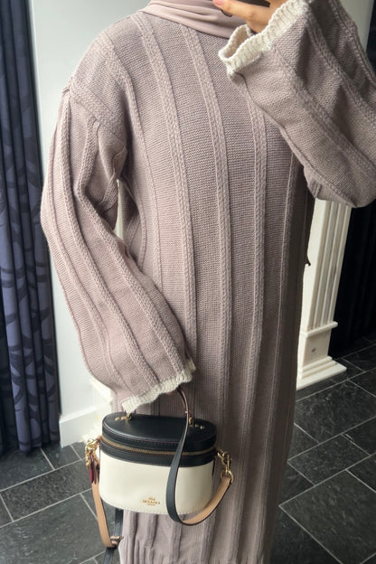 TAUPE LINE DRESS