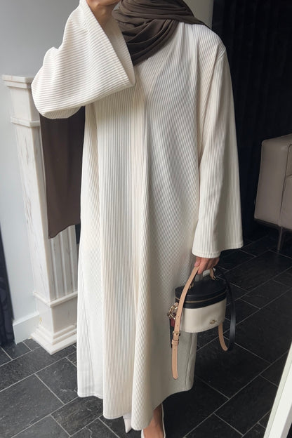 OFF-WHITE RIBBED ABAYA