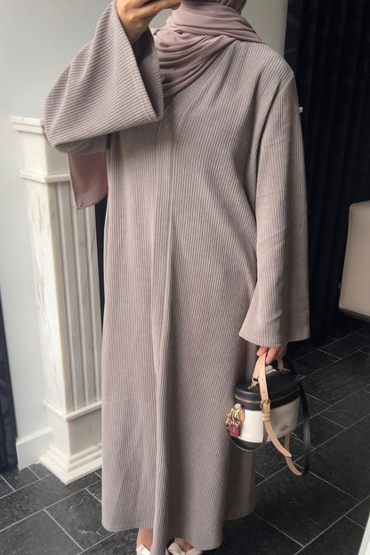 TAUPE RIBBED ABAYA