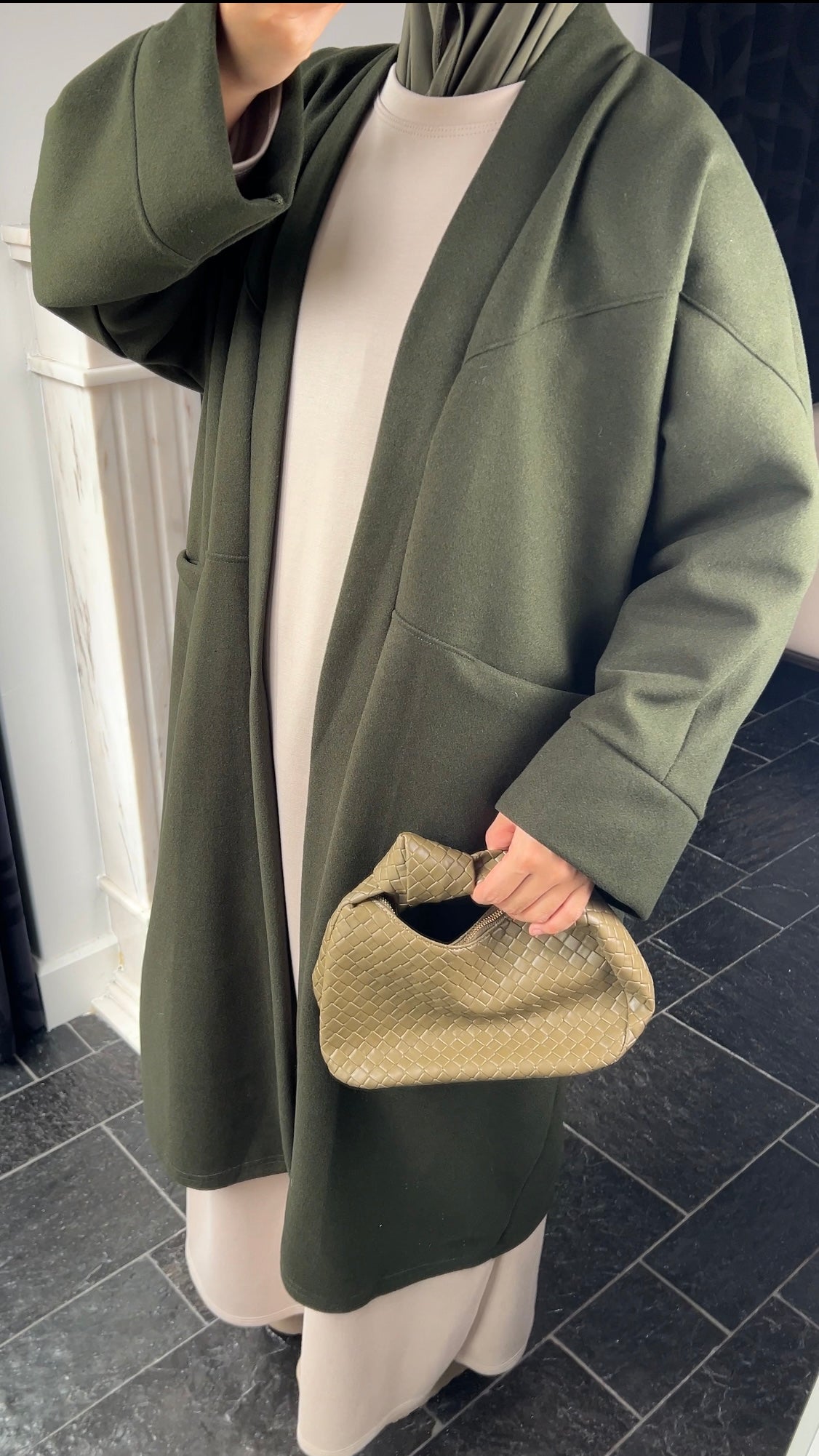 KHAKI OVERSIZED COAT