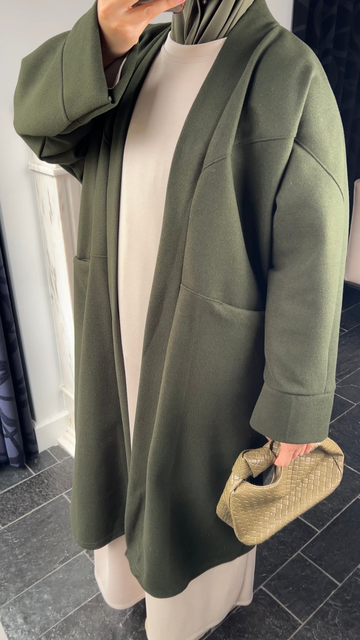 KHAKI OVERSIZED COAT