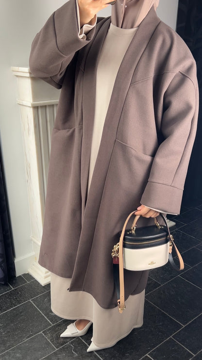 DARK TAUPE OVERSIZED COAT